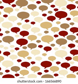 The abstract background made out of brown color bubbles / The speech bubbles background / Speech bubbles