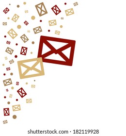 The abstract background made out of brown envelopes and dots / The envelope background / Envelopes