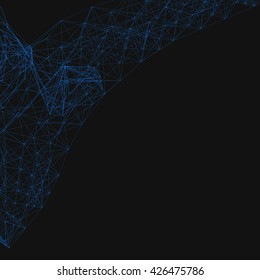 Abstract background made out of mesh lines. Vector illustration.