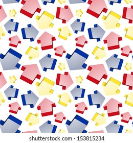 The abstract background made out of red, blue and yellow arrows / The arrow background / Arrows