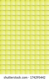the abstract background made out of repeating green squares with subtle shadows / the square pattern / the background