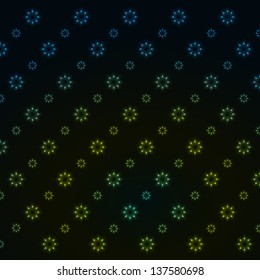 The abstract background made out of shiny flower shapes / flower lights