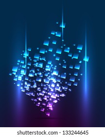 Abstract background made out of various size squares / abstract square fantasy