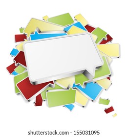 The abstract background made out of various speech bubbles / 3d speech bubbles background / Speech bubble