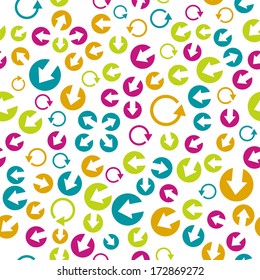 the abstract background made out of various size and direction arrows / the swarming background / the disarray background