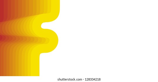 Abstract background made out of yellow to orange 3d curve.