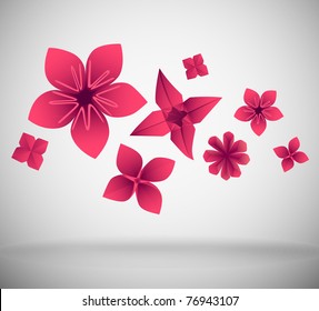 Abstract background made of pink paper flowers