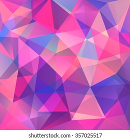 Abstract background made up of pink, purple  triangular shapes. Vector illustration