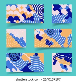 El fondo abstracto está hecho de formas simples de semicírculo, círculo completo y rectángulo.Diseño gráfico creativo para afiches, folletos, volantes y tarjetas. Papel pintado único. Fondo para web, tela y nota