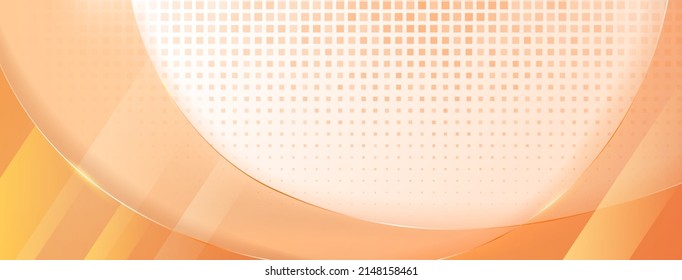Abstract background made of small dots and curved glass plates in yellow colors