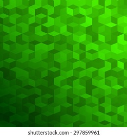 Abstract background made of small green cubes