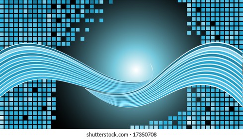 Abstract background made from squares and waves