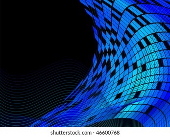 Abstract background made from squares and waves