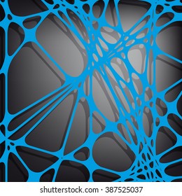 Abstract background is made of the stylized blue grid.
