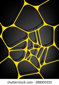 Abstract background is made of the stylized yellow grid.