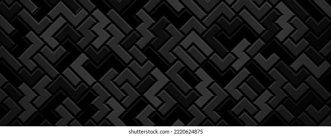 Abstract background made of tetris blocks in black and gray colors