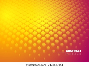 Abstract background made from warm color cubes in gradient from yellow to red with place for your text or any other content. Nice background for banner flyer header social media status