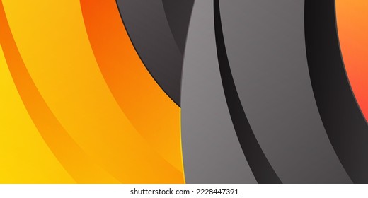 Abstract background made of waving lines in orange black colors