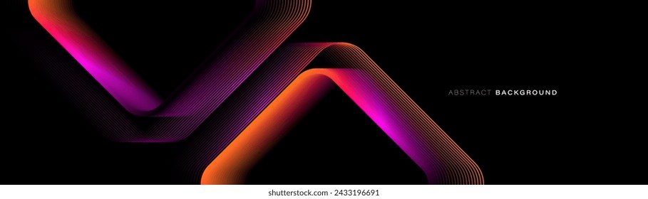 Abstract background with magenta and purple triangle lines. Modern minimal trendy shiny lines pattern horizontal. Vector illustration Vektor Stok