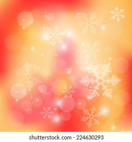 abstract background with magic bokeh and snowflake