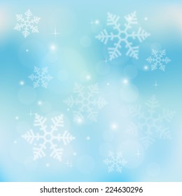 abstract background with magic bokeh and snowflake