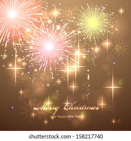 Abstract background with magic light and salute