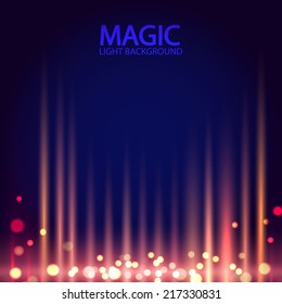 Abstract background with magic light. Vector illustration 