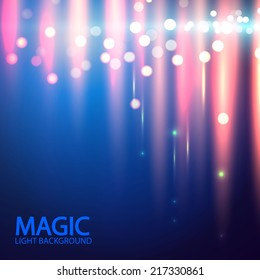 Abstract background with magic light. Vector illustration 