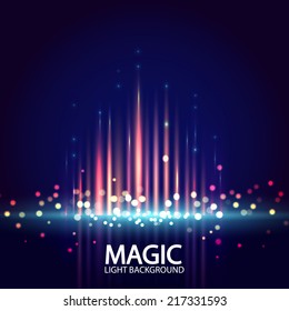 Abstract background with magic light. Vector illustration 