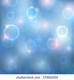 Abstract background with magic lights. Blurred soft backdrop with colorful twinkling bokeh. Vector illustration. EPS10