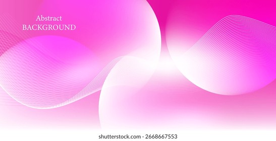 Abstract background. The main colors are bright pink and light pink, with thin white lines flowing through the center of the image, creating a sense of movement.
