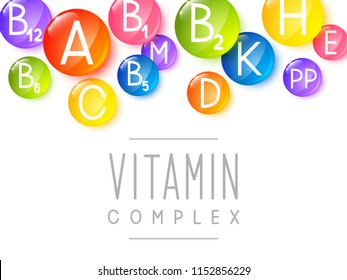 Abstract background with main vitamins