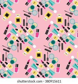 Abstract background with  make up tools.