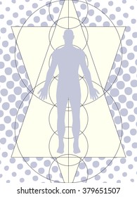 Abstract background with man silhouette