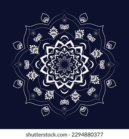 Antecedentes abstractos. Diseño Mandala. Dibujo en línea y plantilla de objeto y fondo de pantalla repetidos
