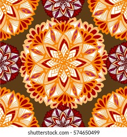 Abstract background of a mandala drawn seamless