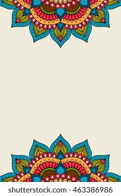 Abstract  background with mandala. Vintage decorative elements. Hand drawn background. Islam, Arabic, Indian, ottoman motifs. Vector illustration