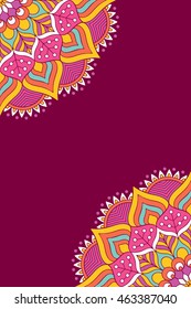 Abstract  background with mandala. Vintage decorative elements. Hand drawn background. Islam, Arabic, Indian, ottoman motifs. Vector illustration