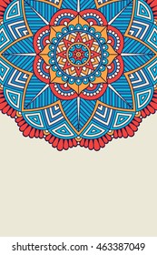 Abstract  background with mandala. Vintage decorative elements. Hand drawn background. Islam, Arabic, Indian, ottoman motifs. Vector illustration