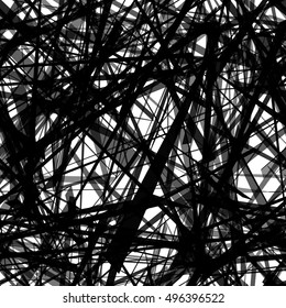Abstract background with many black lines on white backdrop