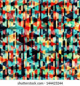 Abstract background with many bright transparent squares and triangles, vector illustration