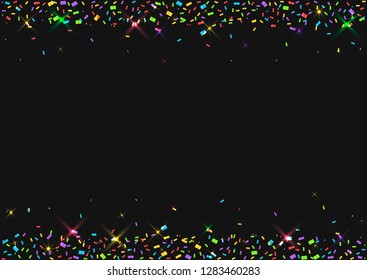 Abstract background with many colored falling tiny confetti pieces. Vector illustration