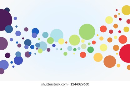 Abstract background with many colorful circles. Vector rainbow layer