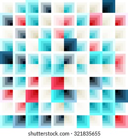 Abstract background with many different colored transparent squares