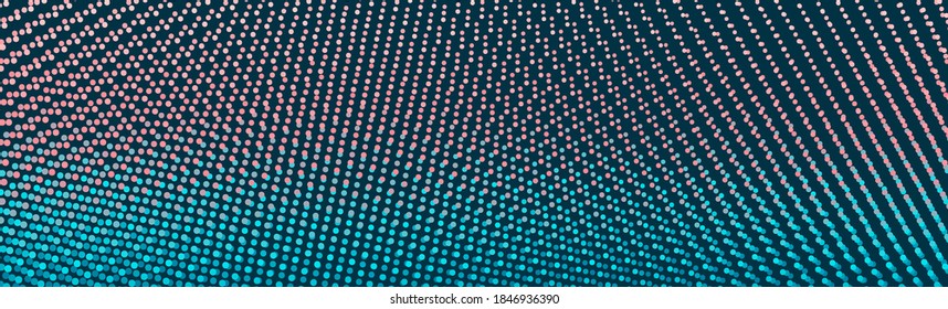 Abstract background with many dots. 3d network design with particles. Vector illustration. Cover design template. Can be used for advertising, marketing or presentation.