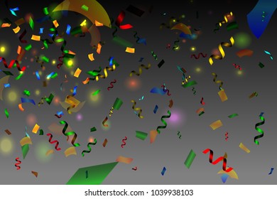 Abstract background with many drops Colorful bright confetti on a transparent background. Festive vector illustration