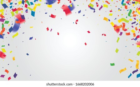 Abstract background with many falling colorful tiny confetti pieces. Vector background, Stock vector
