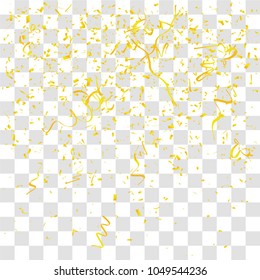 Abstract background with many falling gold tiny confetti pieces. vector background