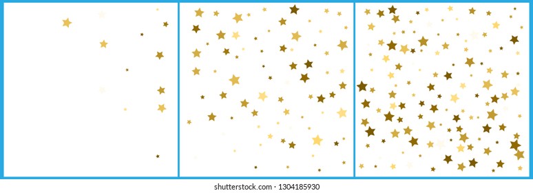 Abstract background with many falling gold stars confetti. vector background