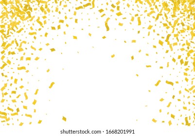Abstract background with many falling gold tiny confetti pieces.